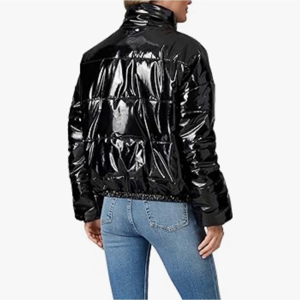 Shiny black puffer jacket - Picture 3 of 5